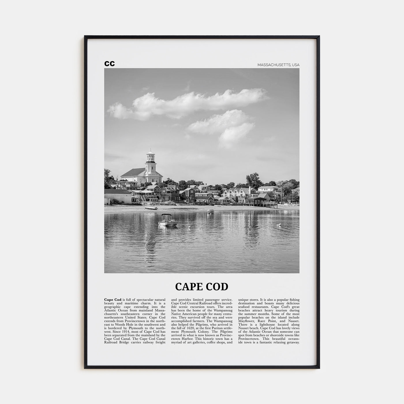Cape Cod Travel B&W No 1 Poster