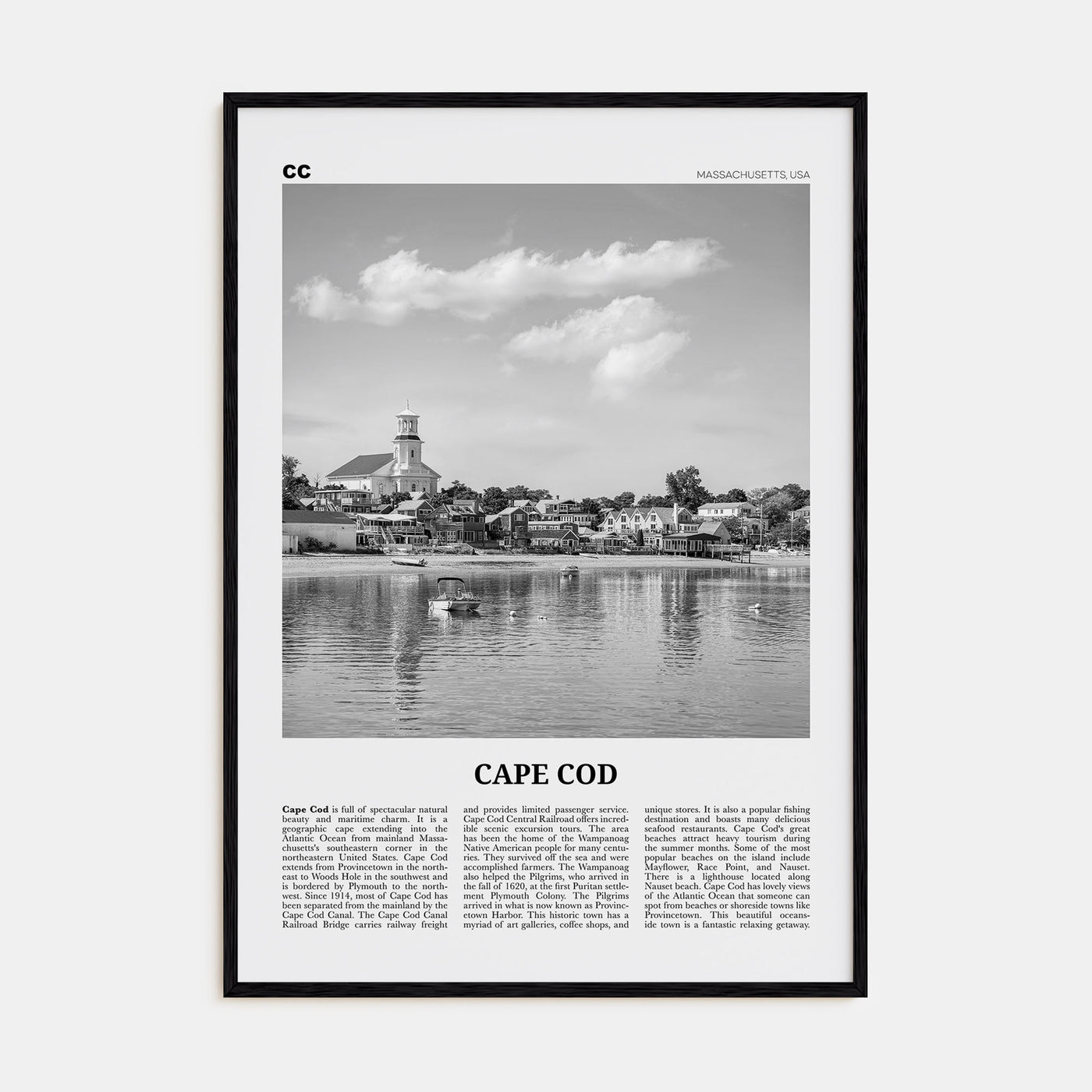 Cape Cod Travel B&W No 1 Poster