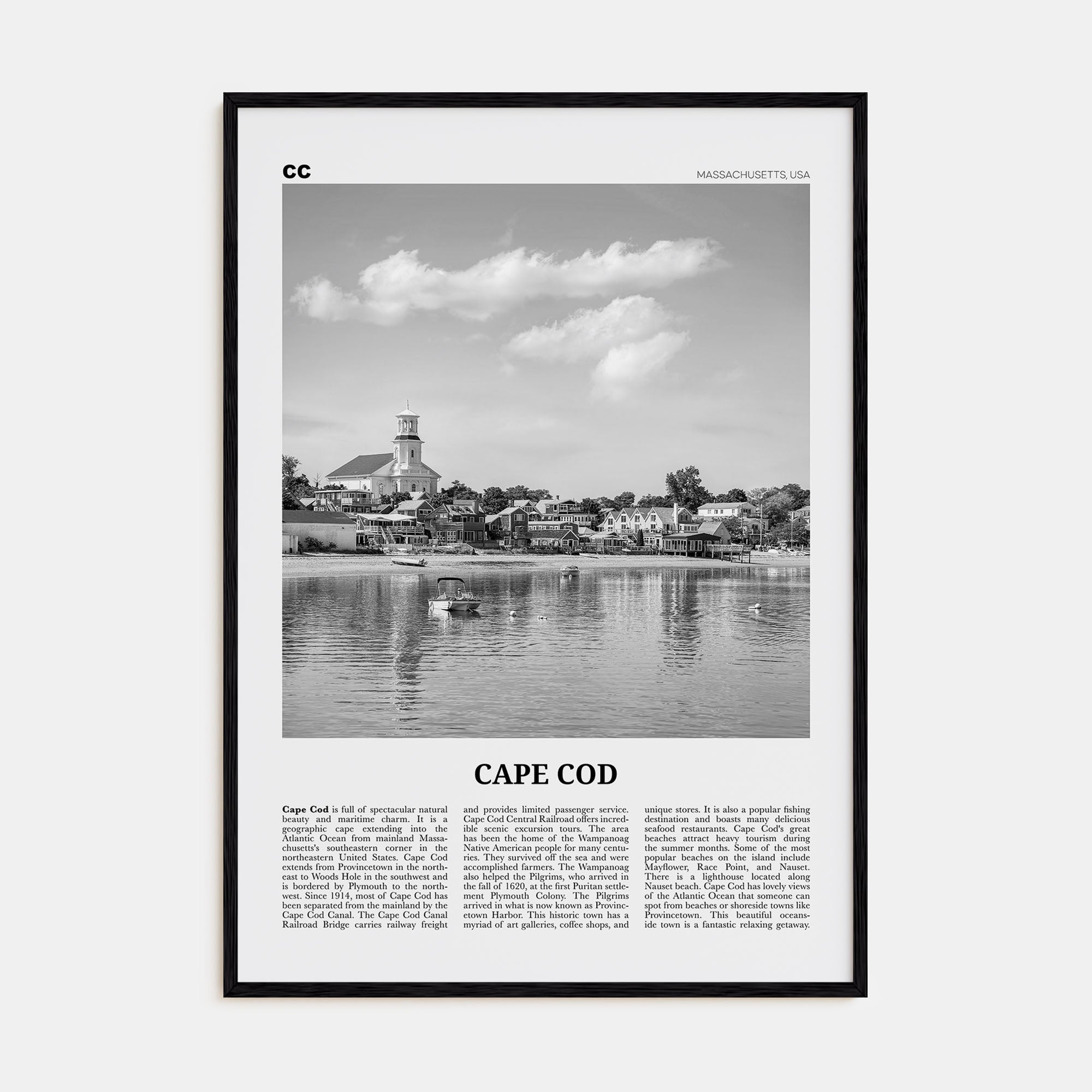 Cape Cod Travel B&W No 1 Poster
