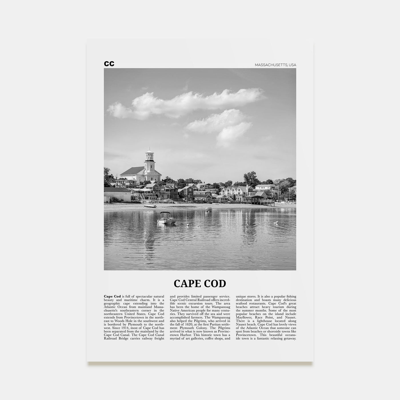 Cape Cod Travel B&W No 1 Poster