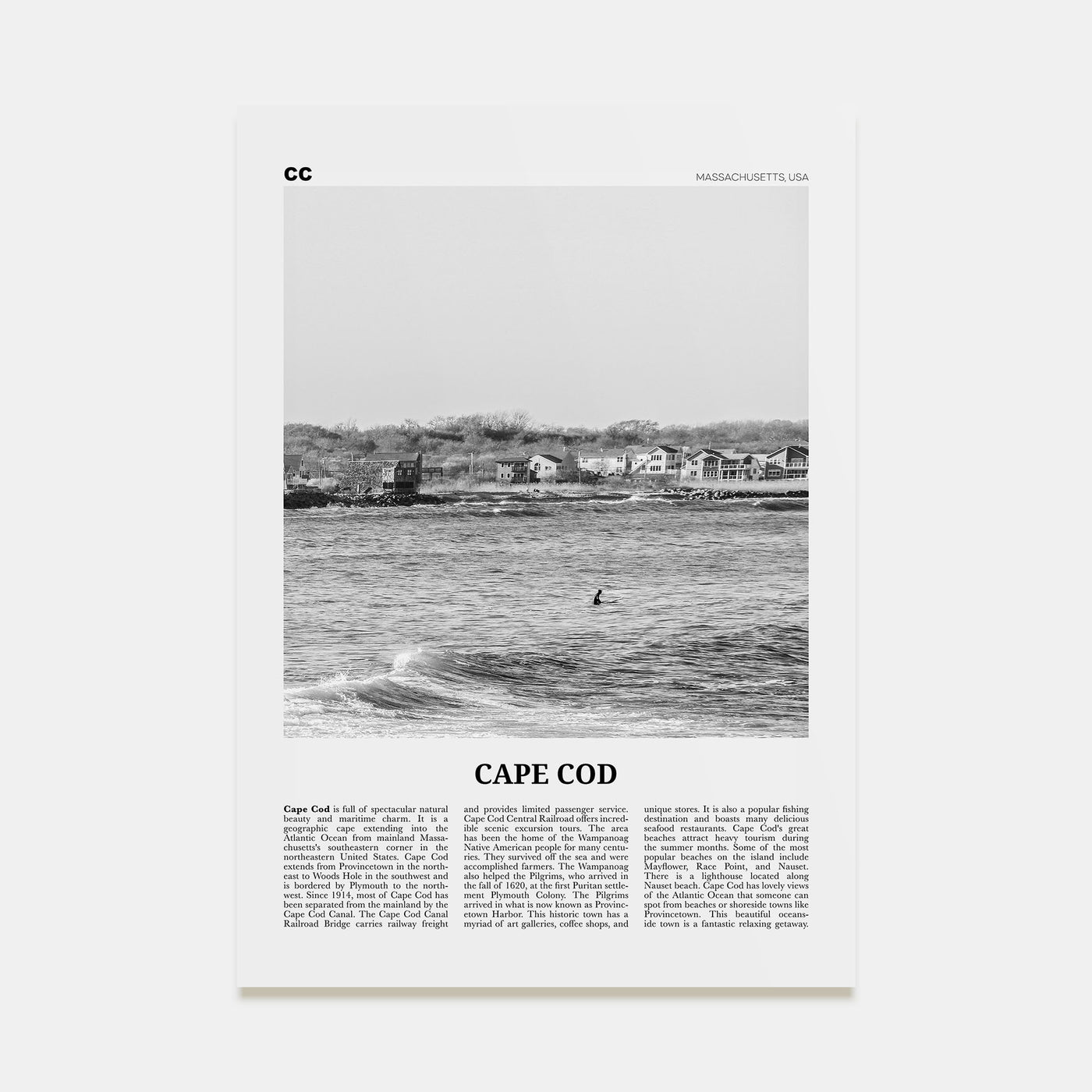 Cape Cod Travel B&W No 2 Poster