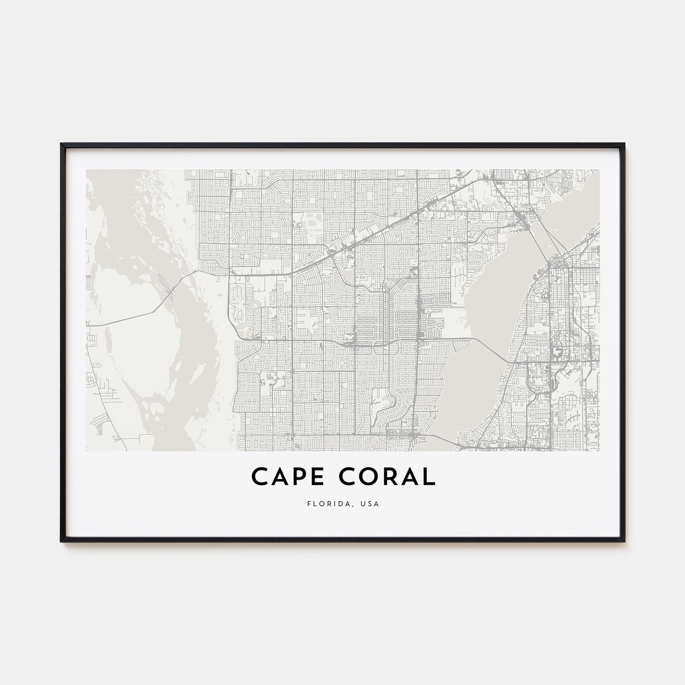 Cape Coral Map Landscape Poster