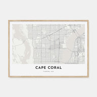 Cape Coral Map Landscape Poster