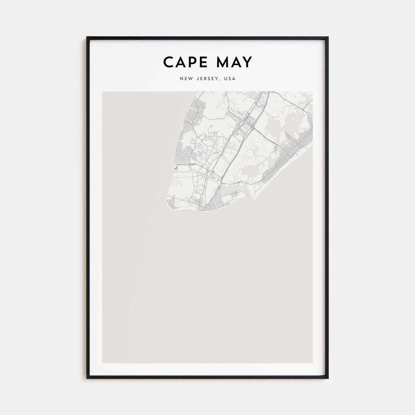 Cape May Map Portrait Poster