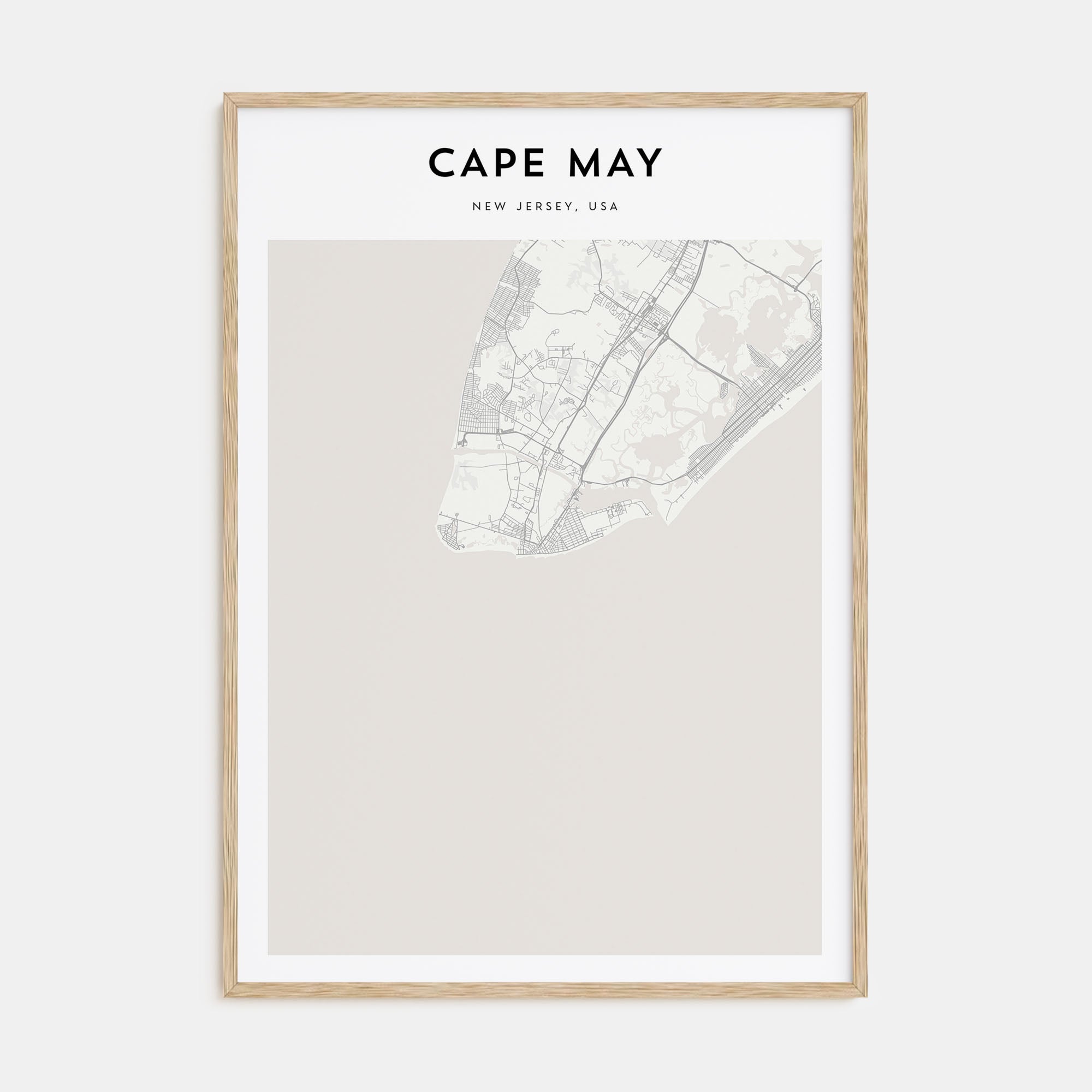 Cape May Map Portrait Poster