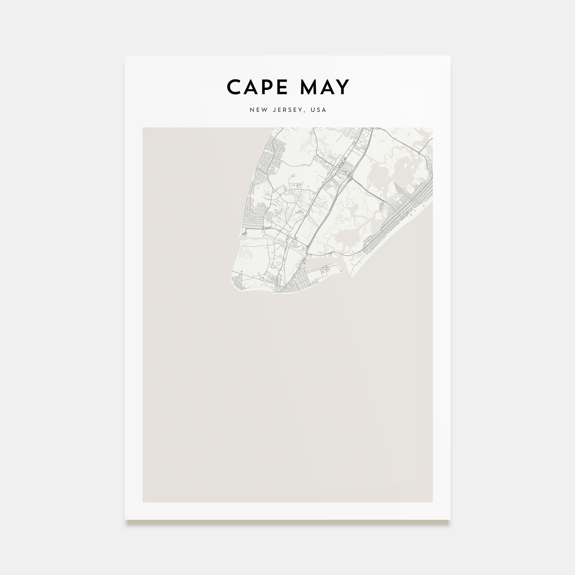 Cape May Map Portrait Poster