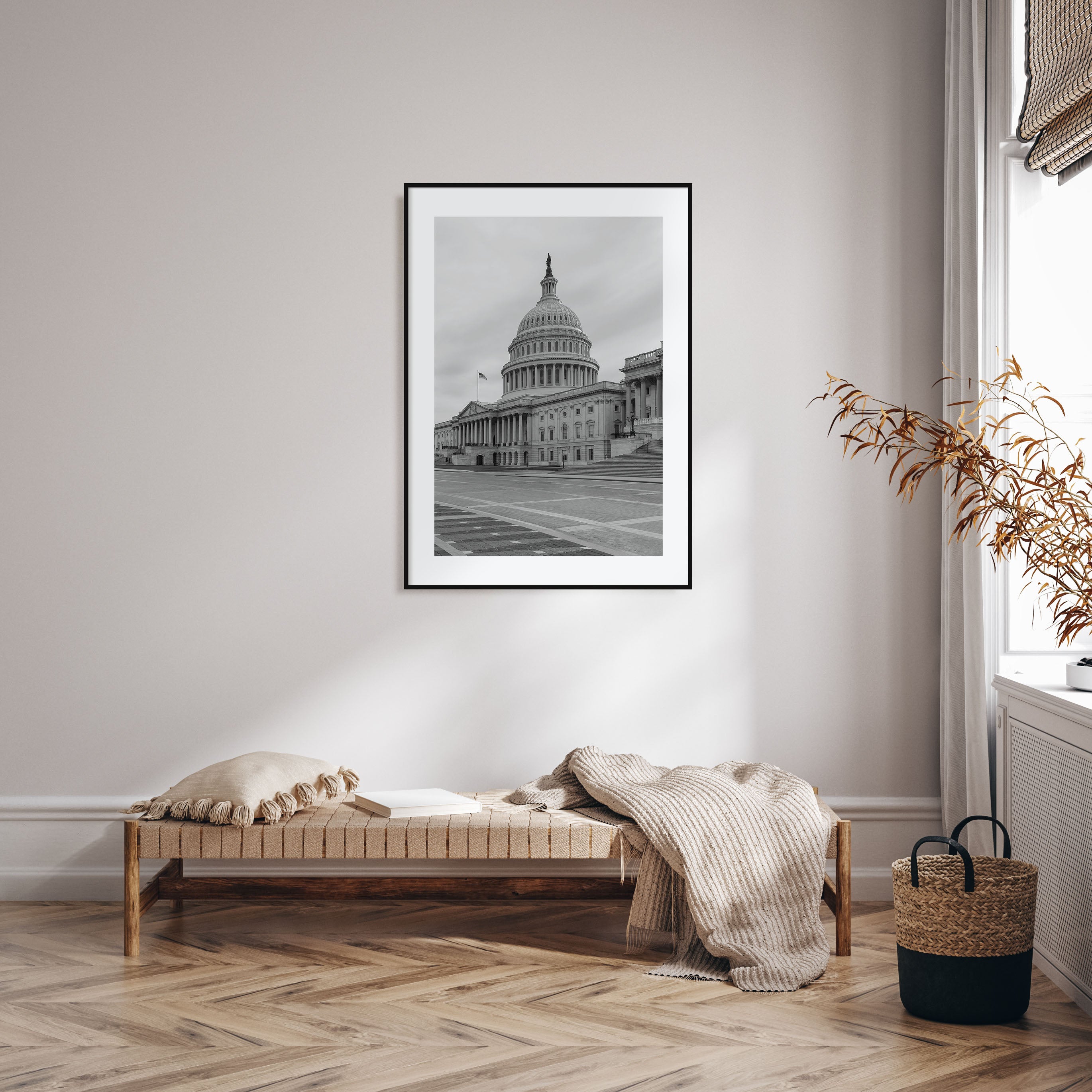 Capitol Hill Photo B&W Poster