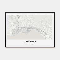 Capitola Map Landscape Poster
