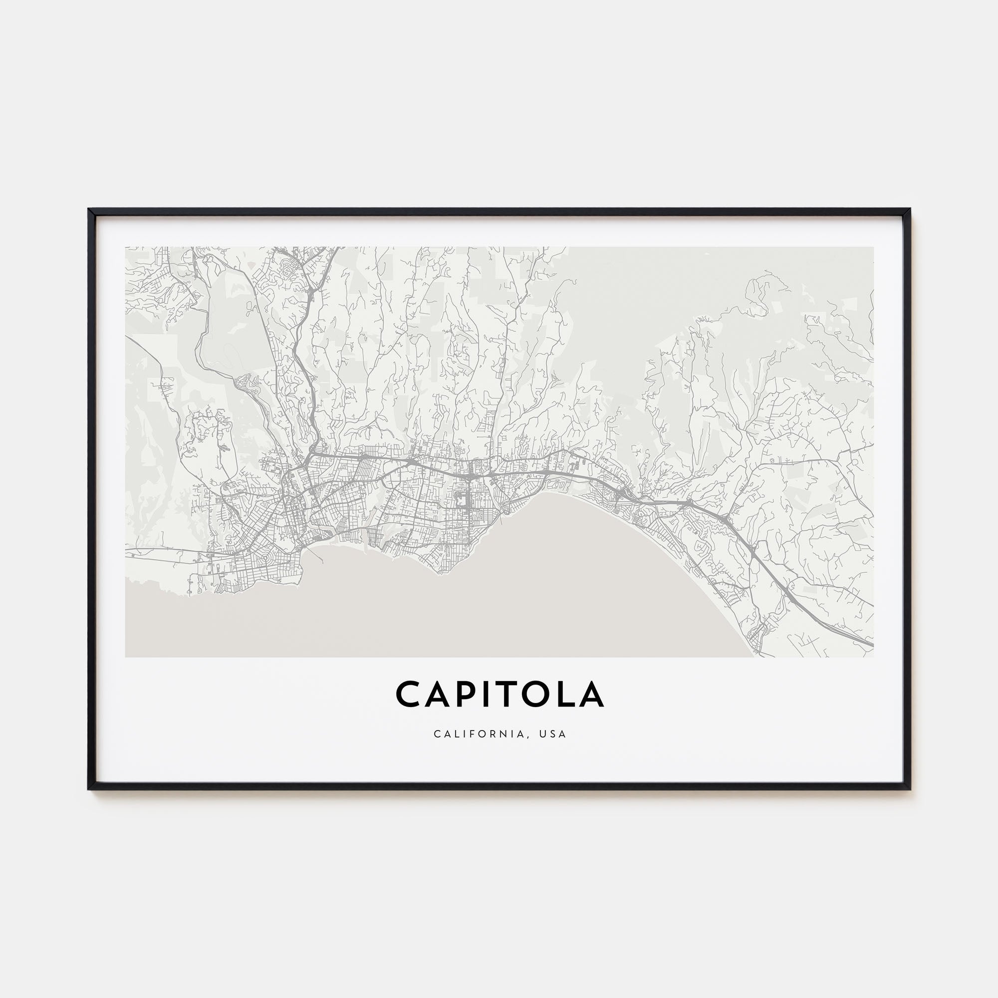 Capitola Map Landscape Poster