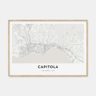 Capitola Map Landscape Poster