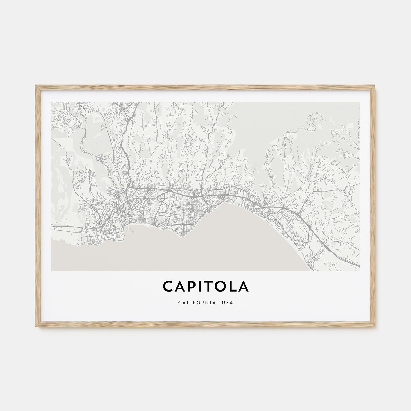 Capitola Map Landscape Poster