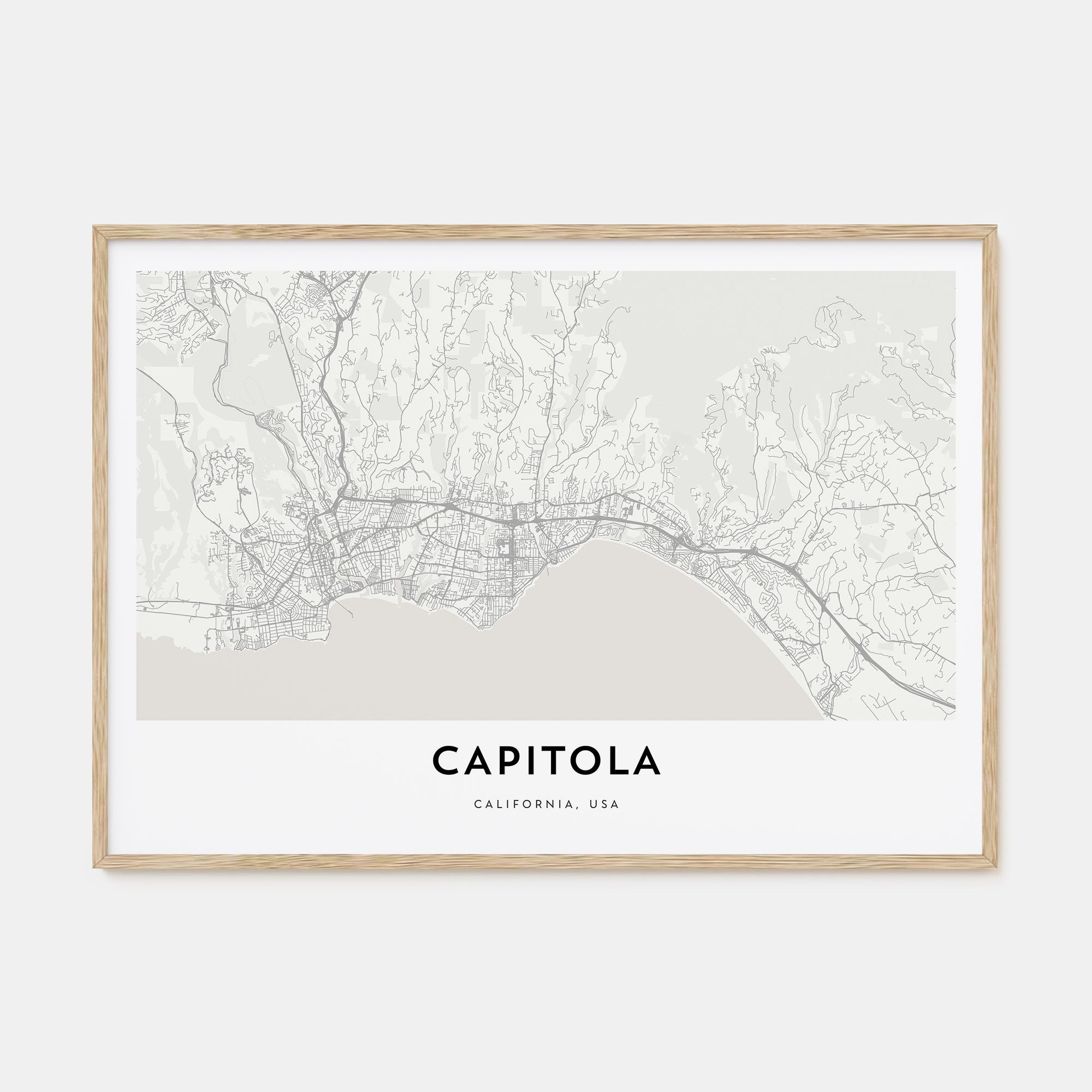 Capitola Map Landscape Poster
