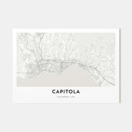 Capitola Map Landscape Poster