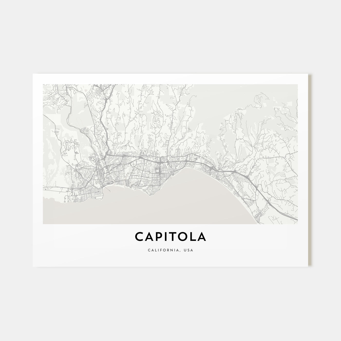 Capitola Map Landscape Poster
