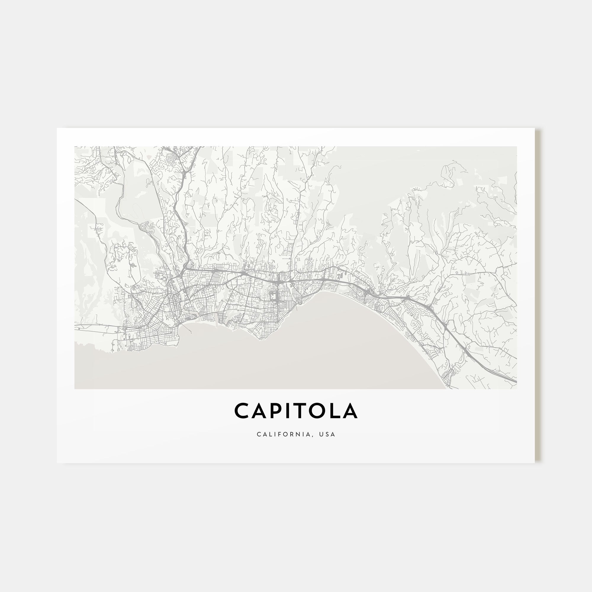 Capitola Map Landscape Poster