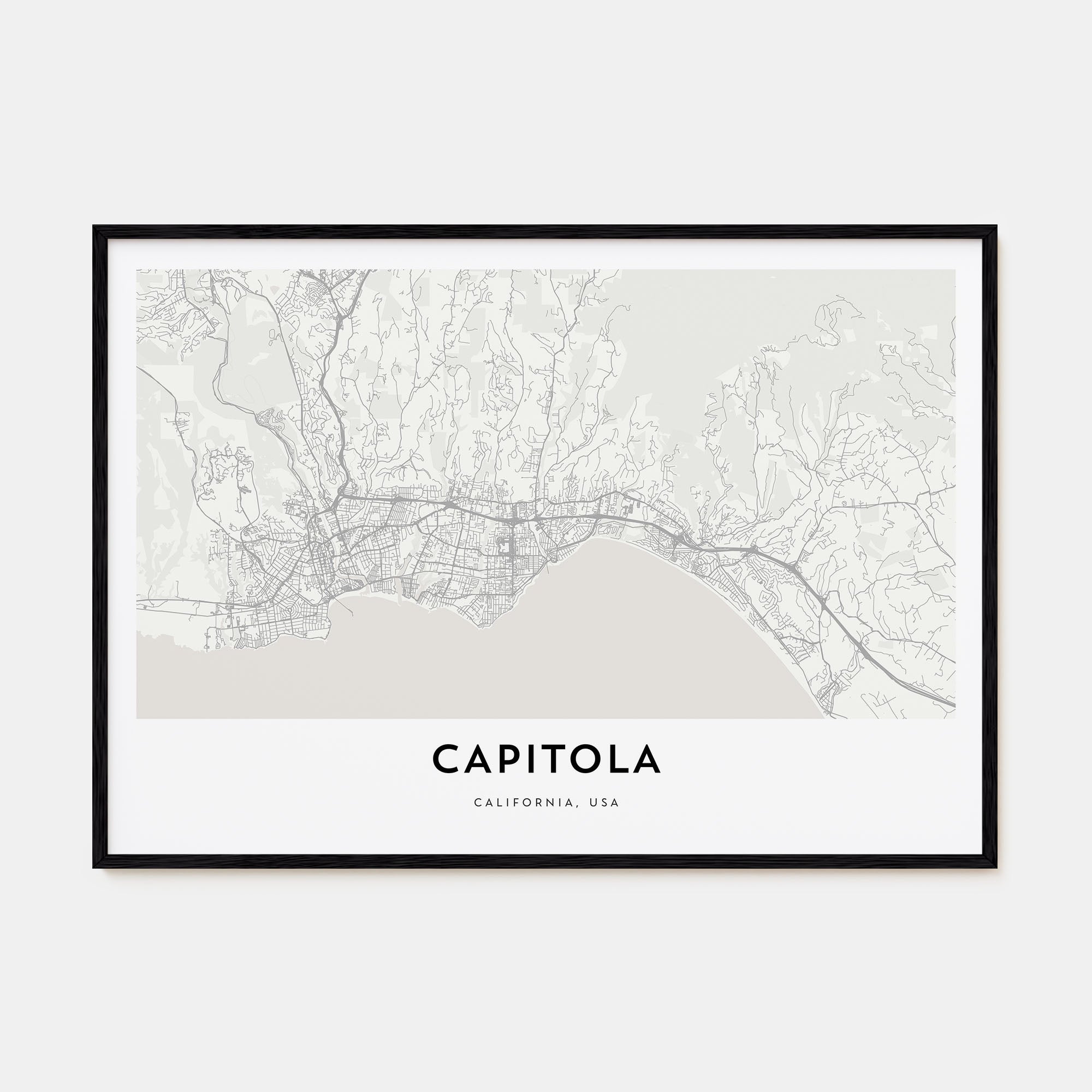 Capitola Map Landscape Poster