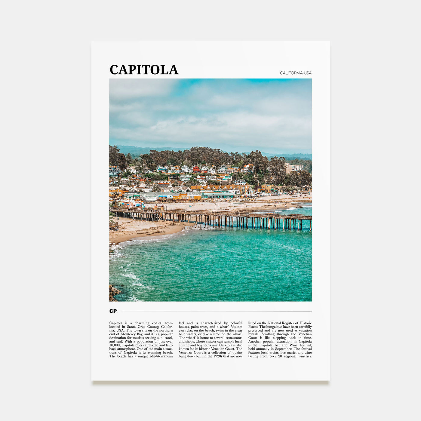 Capitola Travel Color Poster