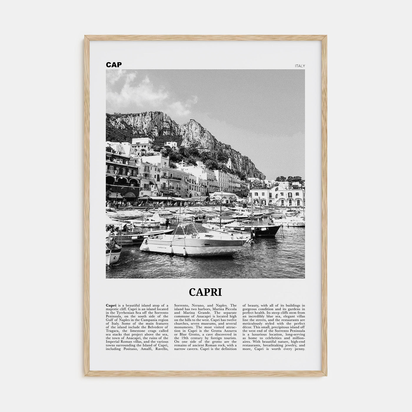 Capri Travel B&W Poster
