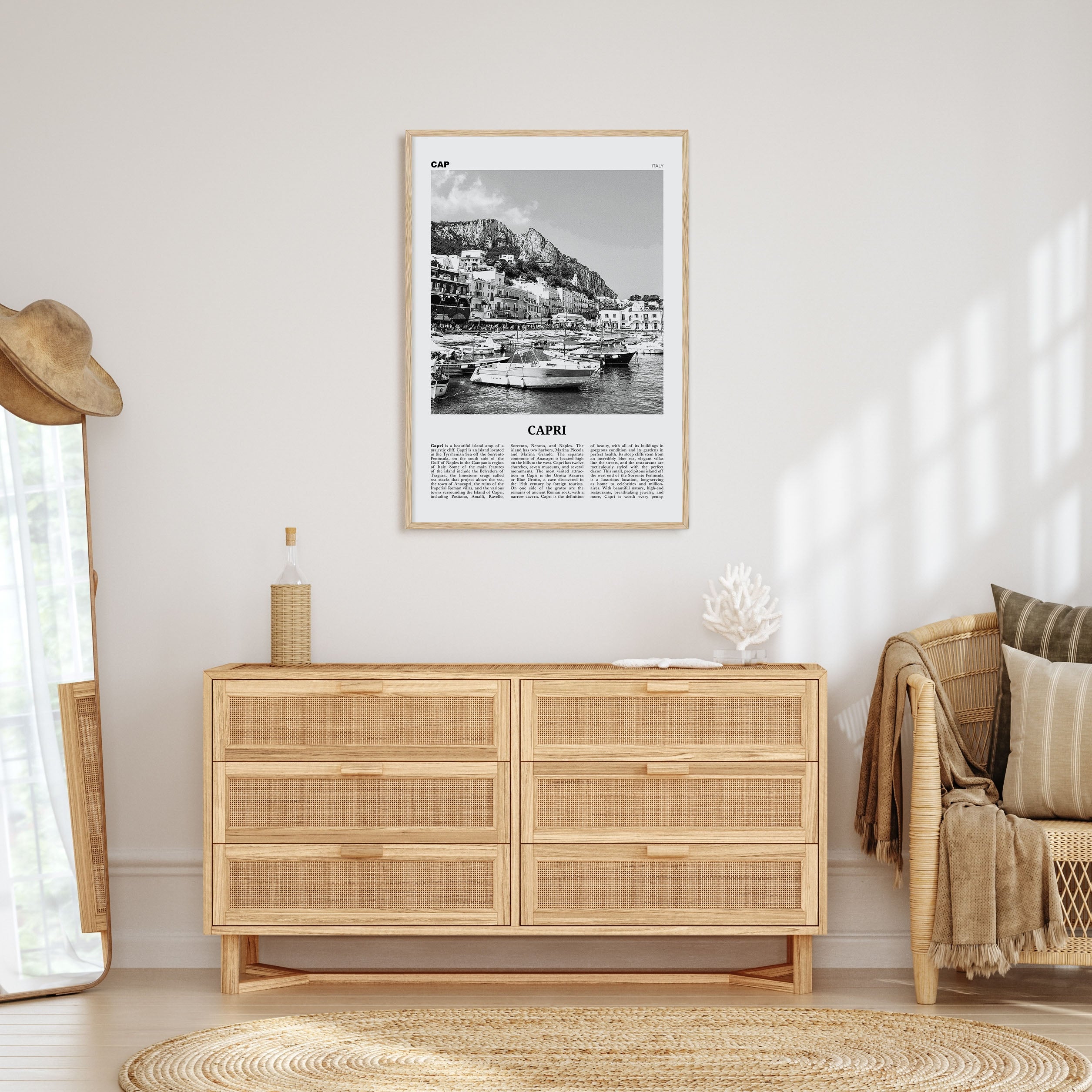 Capri Travel B&W Poster