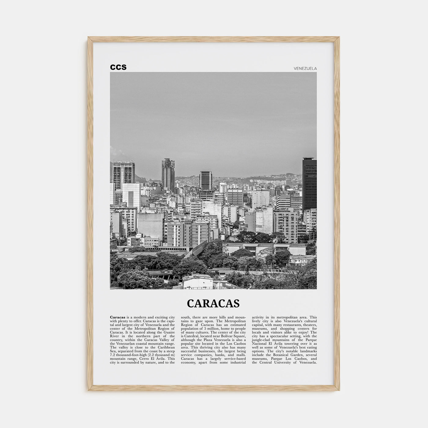 Caracas Travel B&W No 1 Poster