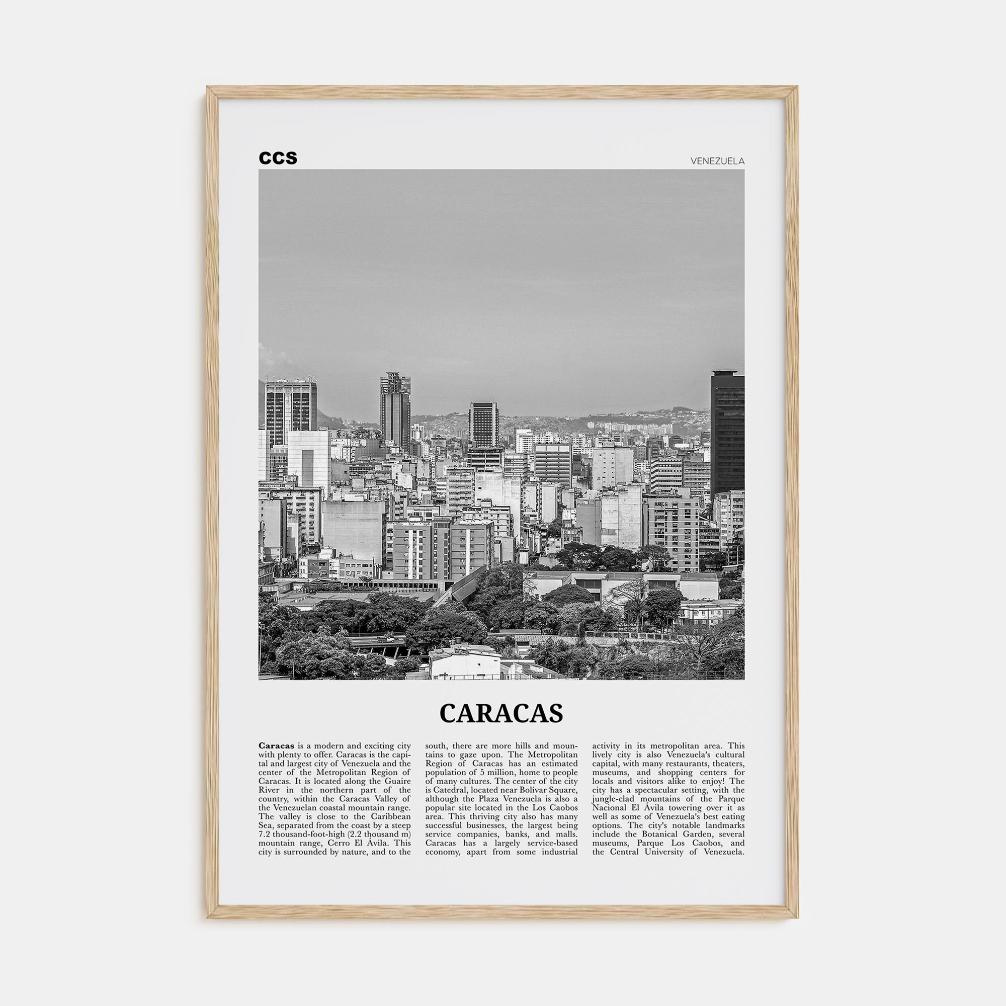 Caracas Travel B&W No 1 Poster
