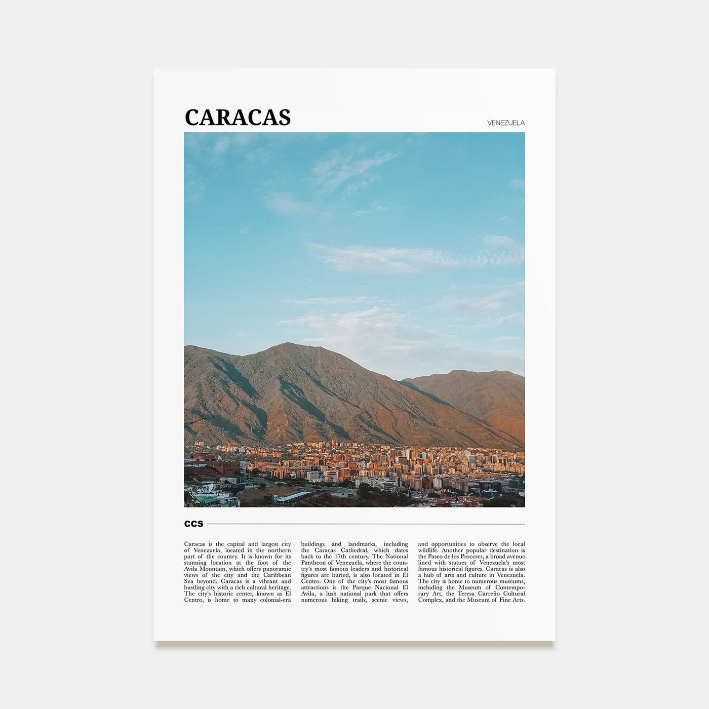 Caracas Travel Color No 1 Poster