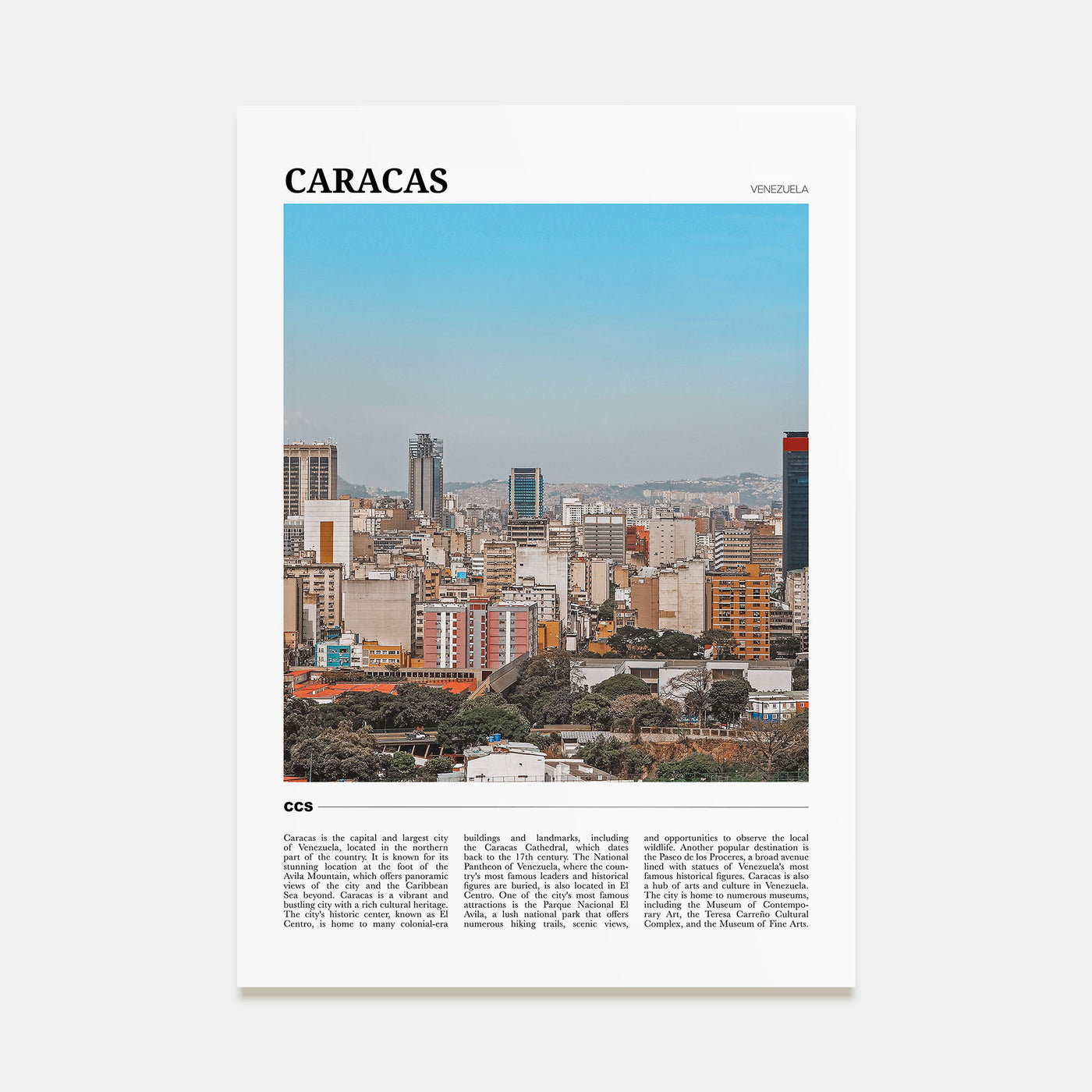 Caracas Travel Color No 3 Poster