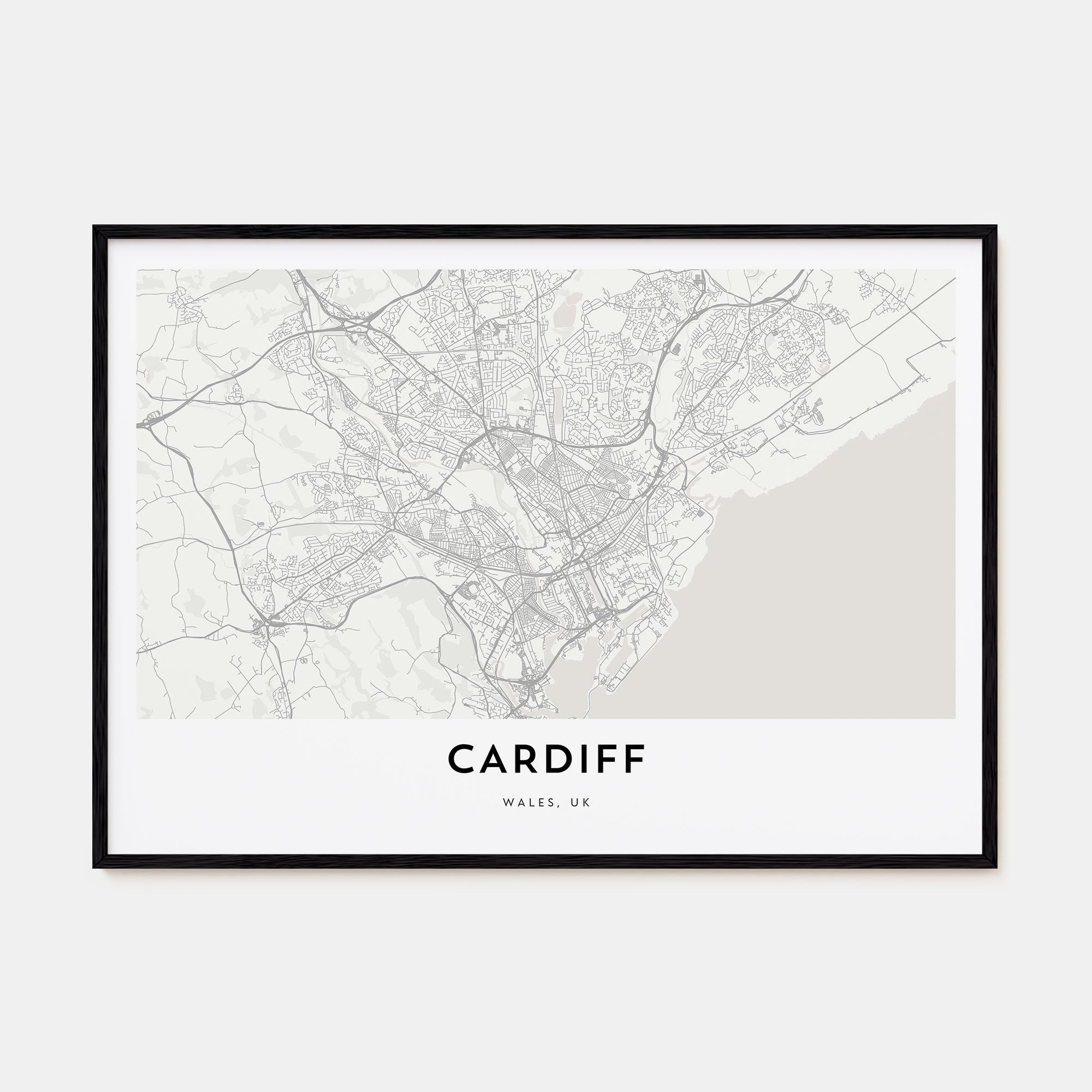 Cardiff Map Landscape Poster