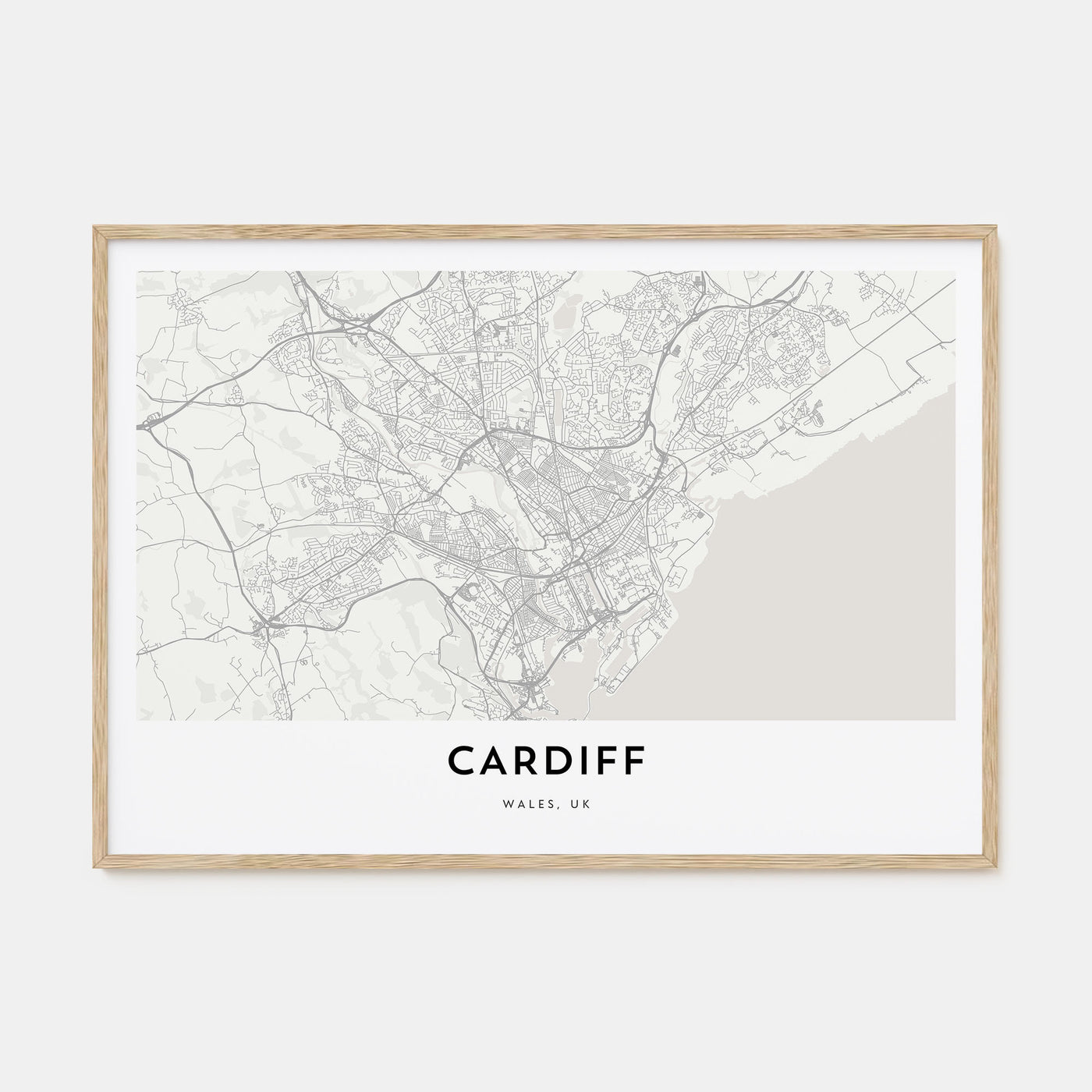 Cardiff Map Landscape Poster