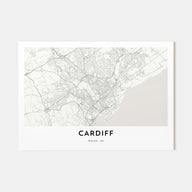 Cardiff Map Landscape Poster