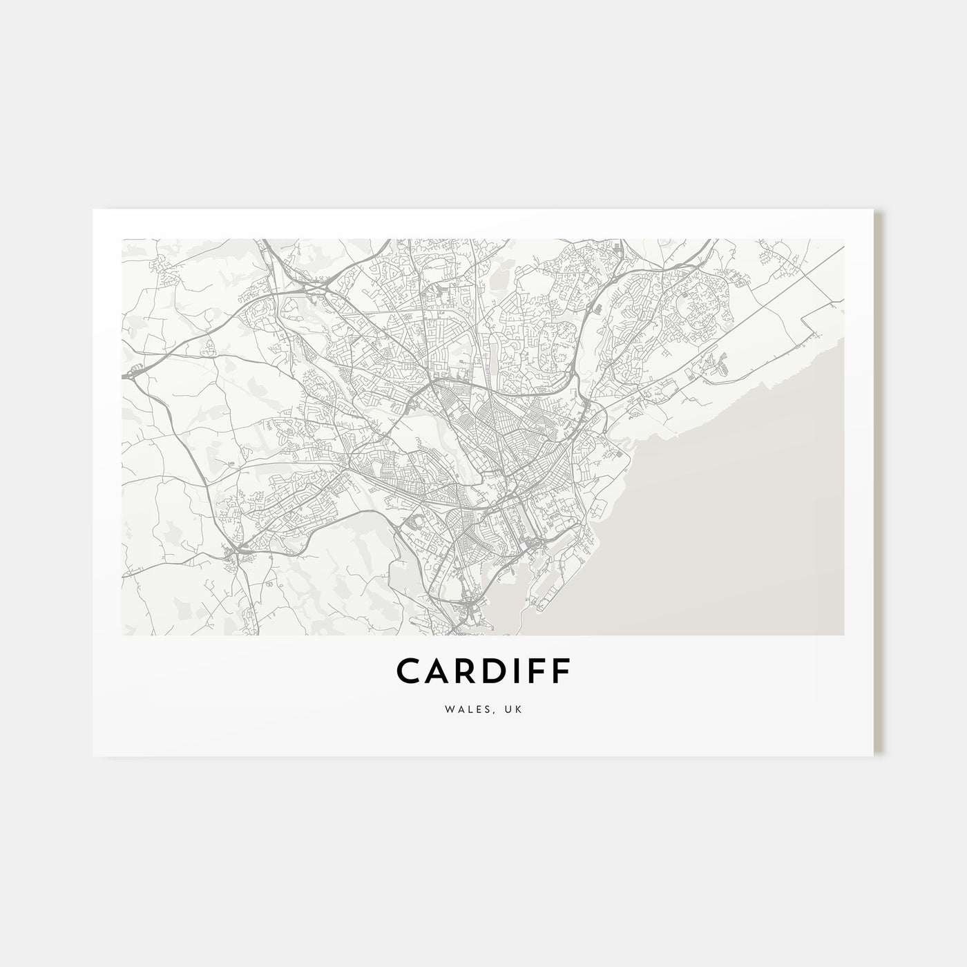 Cardiff Map Landscape Poster