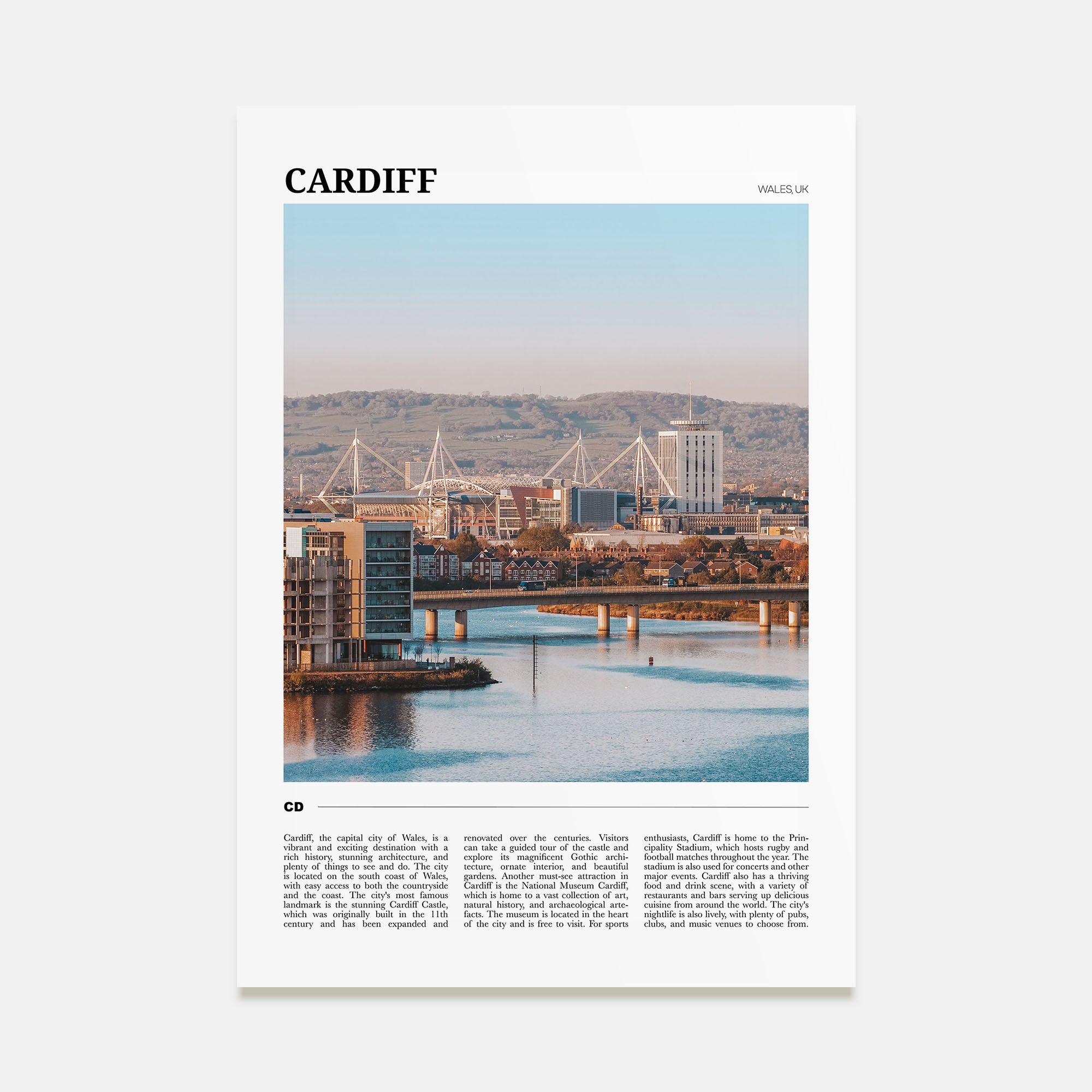 Cardiff Travel Color Poster