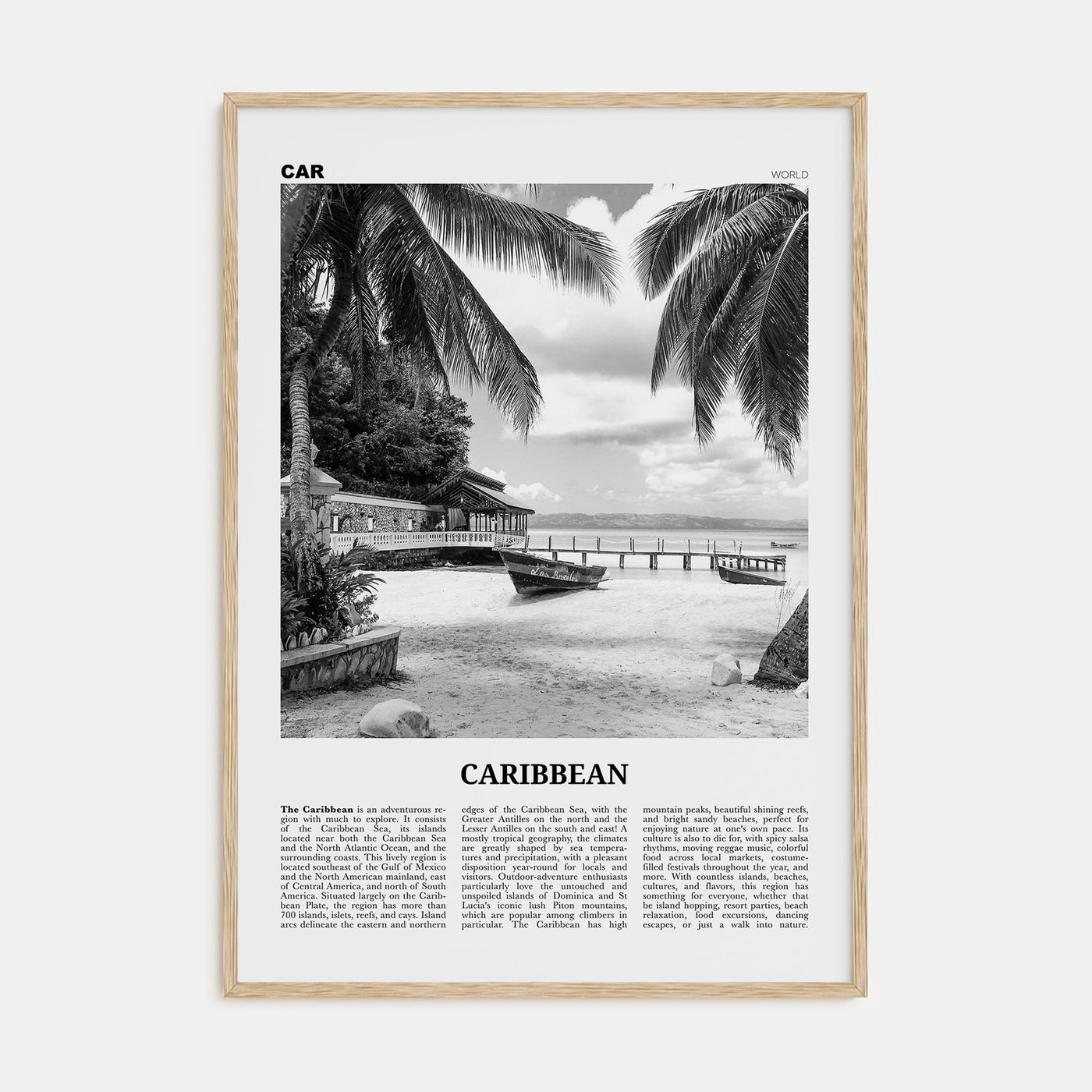 Caribbean Travel B&W No 1 Poster