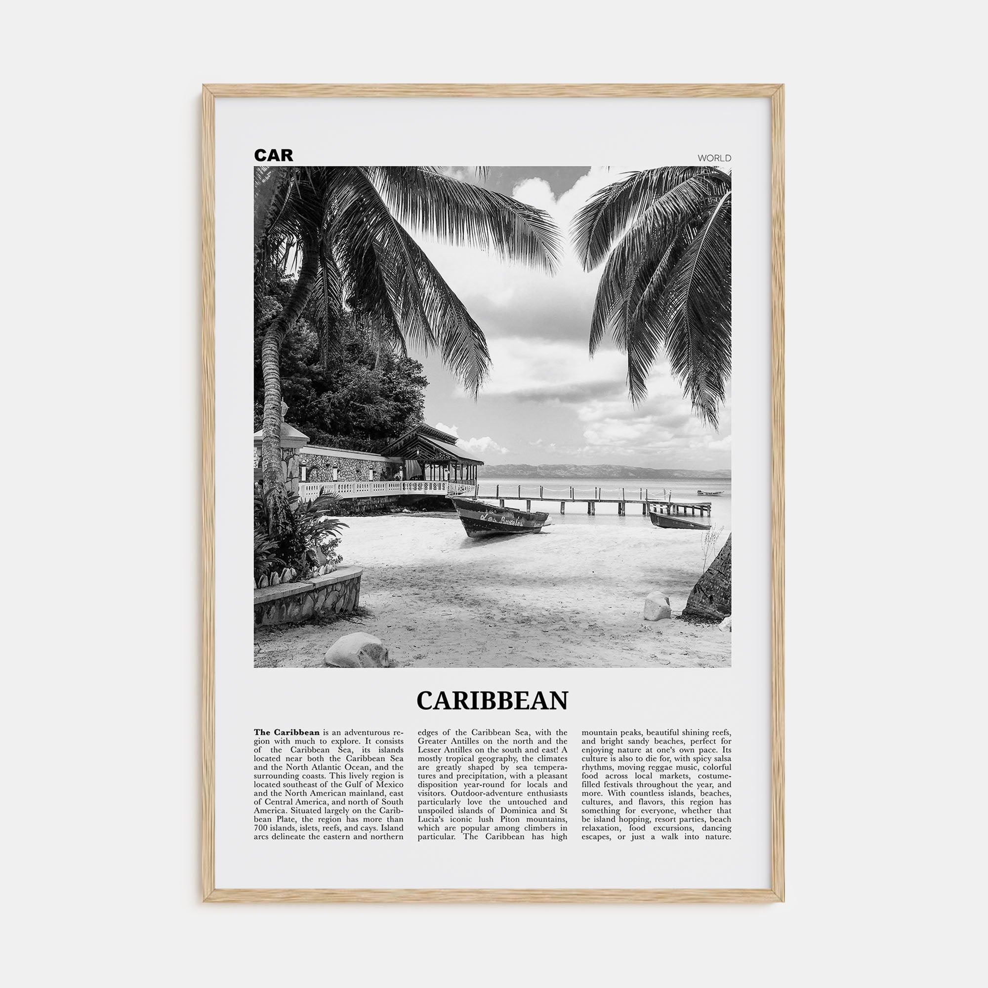 Caribbean Travel B&W No 1 Poster