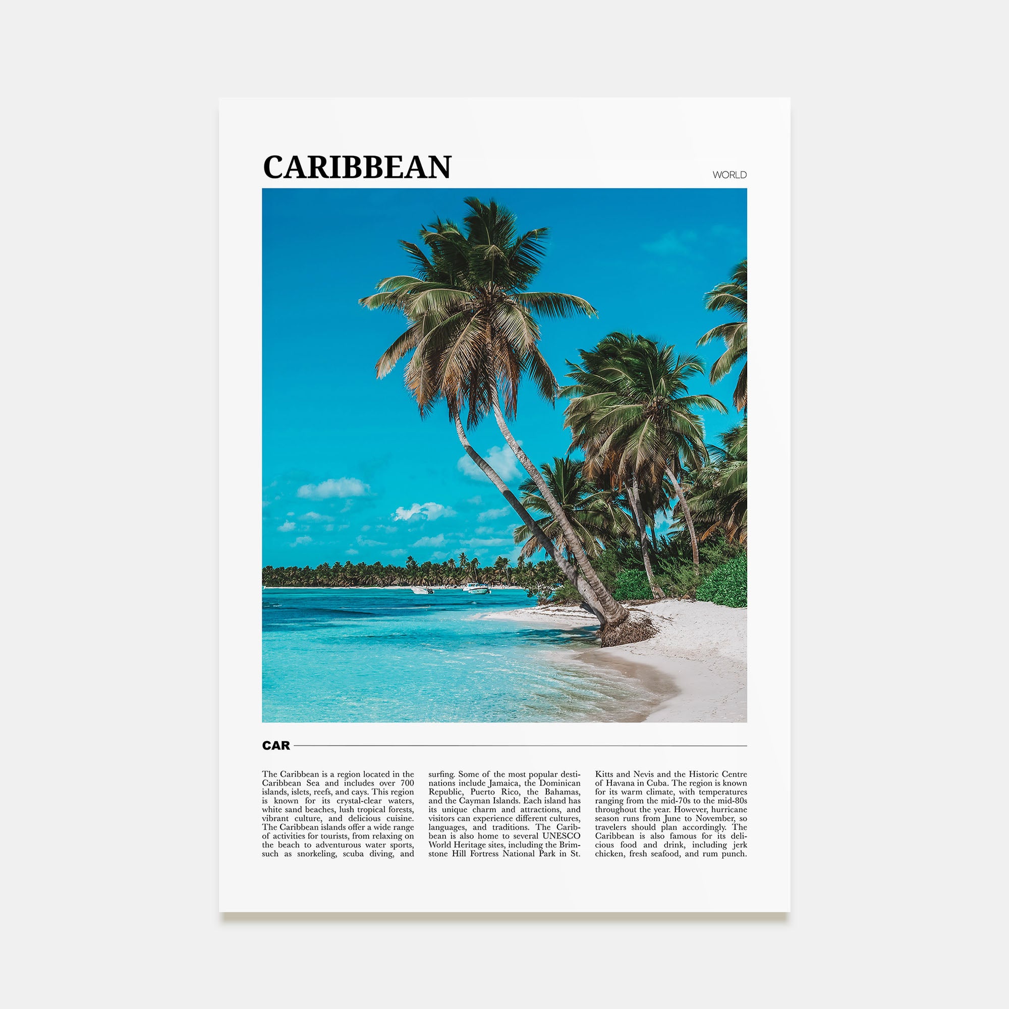 Caribbean Travel Color No 1 Poster