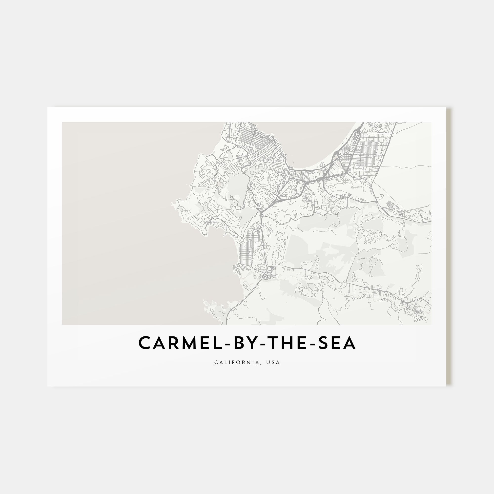 Carmel-by-the-Sea Map Landscape Poster