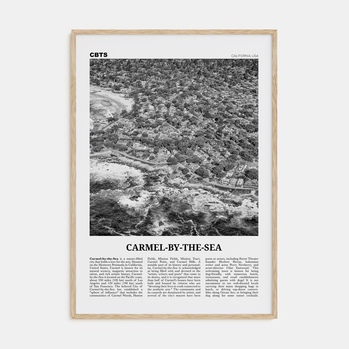 Carmel-by-the-Sea Travel B&W Poster