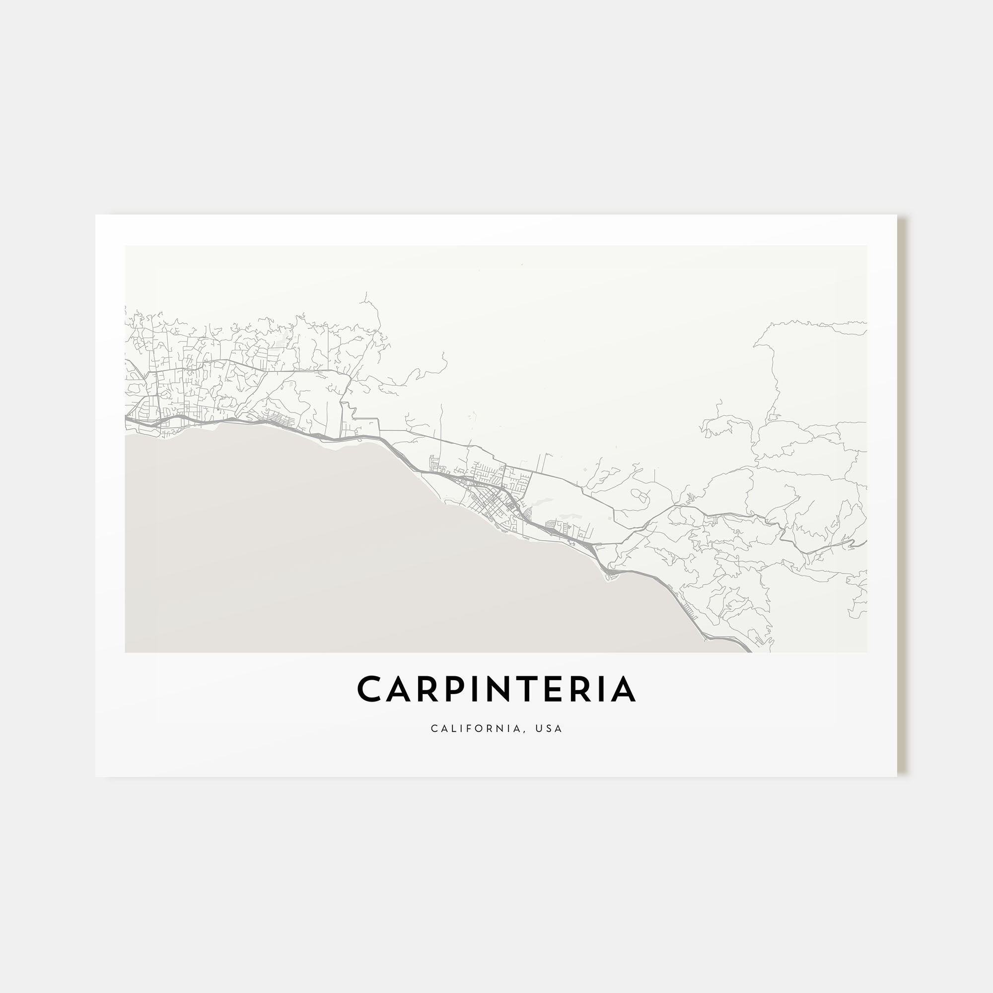 Carpinteria Map Landscape Poster