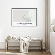 Cartagena de Indias Map Landscape Poster