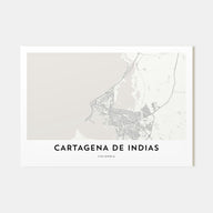 Cartagena de Indias Map Landscape Poster