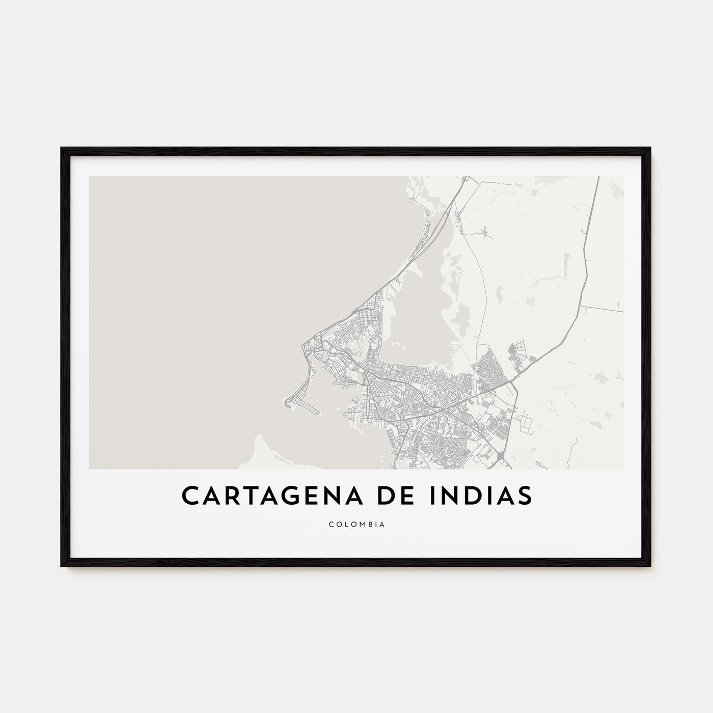 Cartagena de Indias Map Landscape Poster