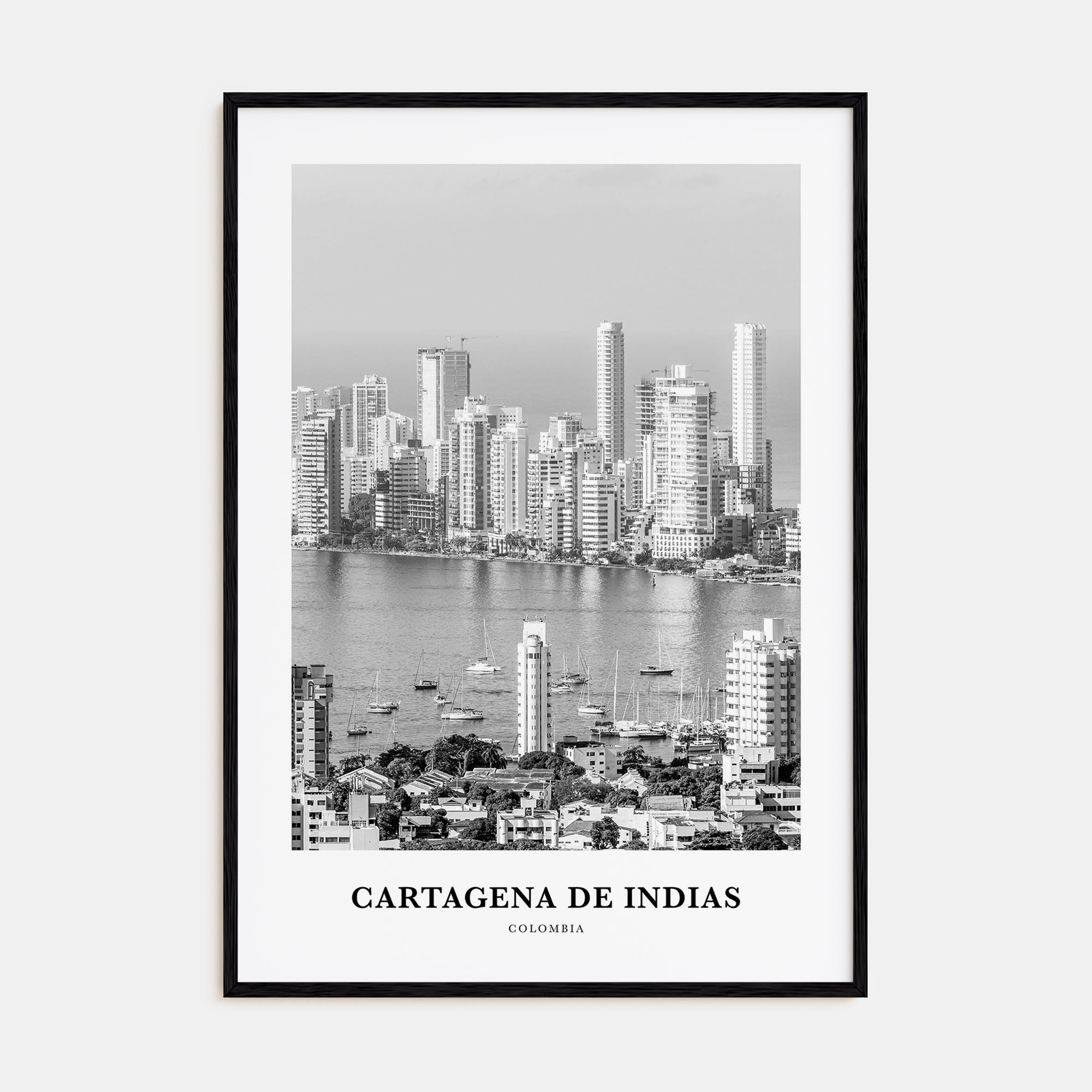 Cartagena de Indias Portrait B&W Poster