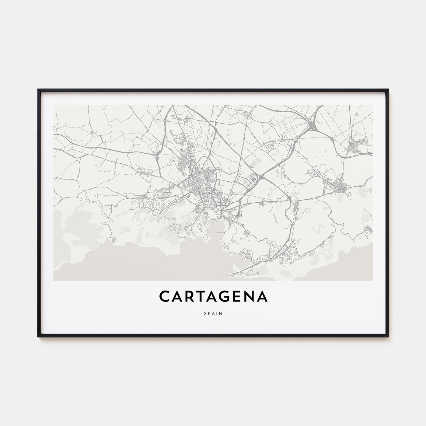 Cartagena, Spain Map Landscape Poster