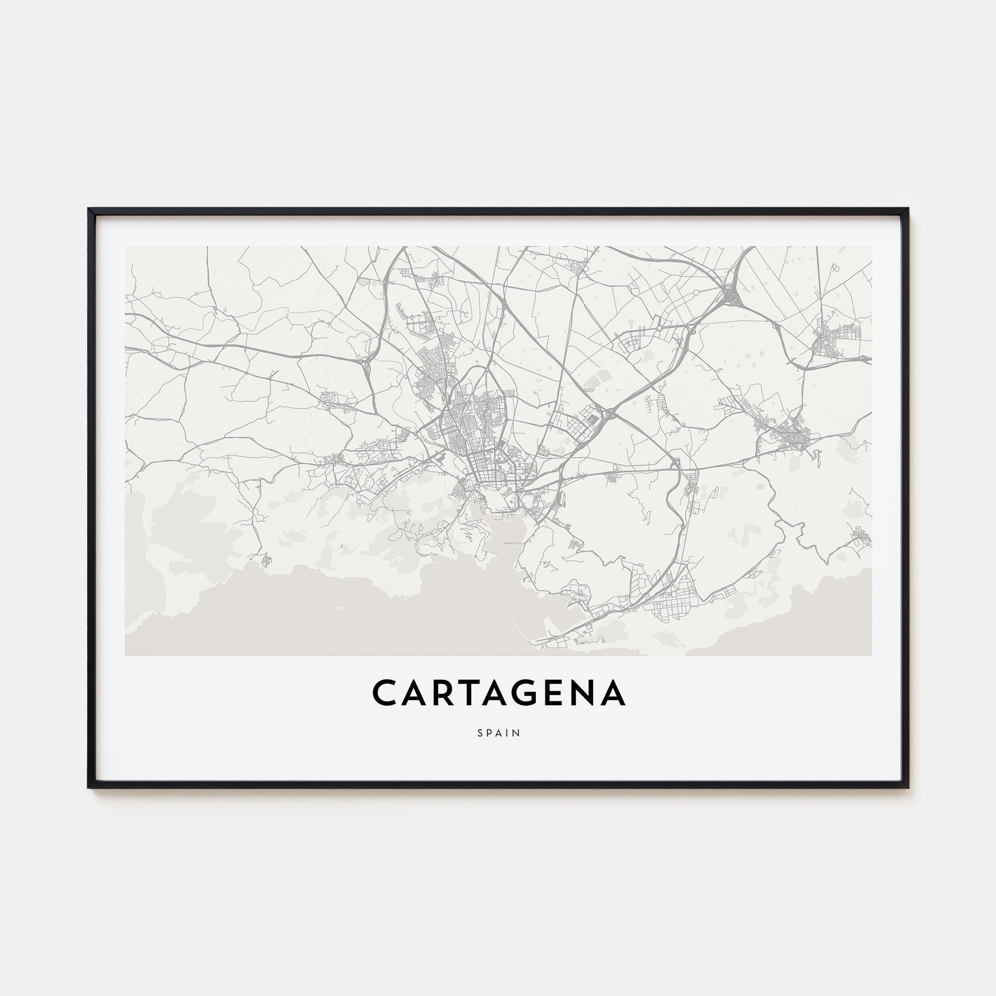 Cartagena, Spain Map Landscape Poster