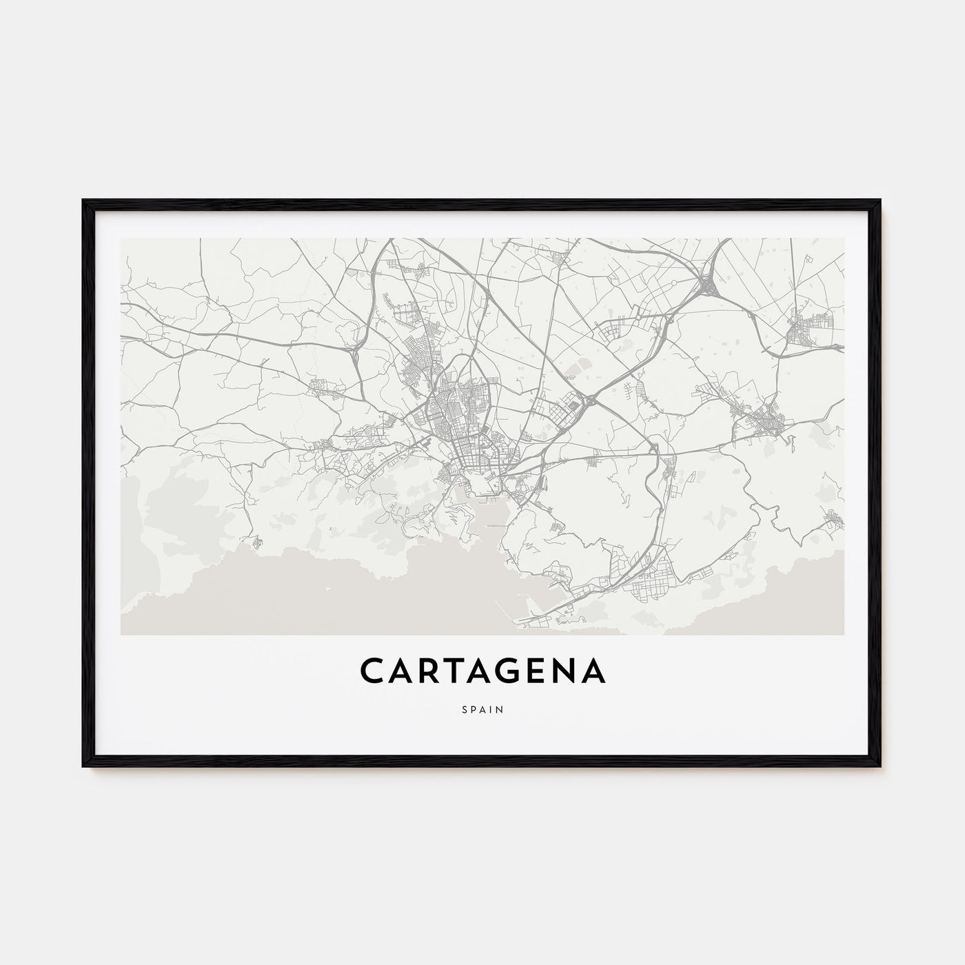 Cartagena, Spain Map Landscape Poster
