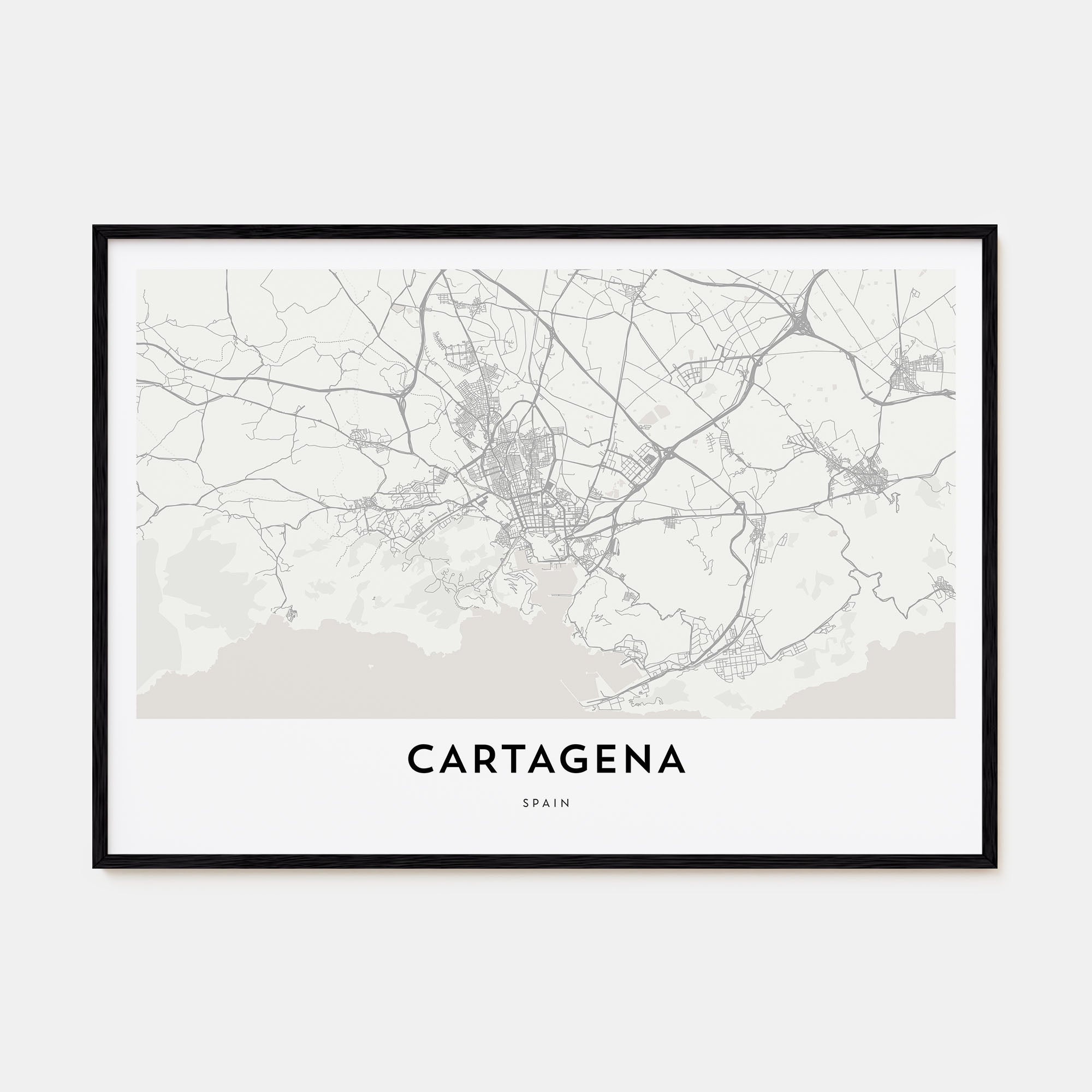 Cartagena, Spain Map Landscape Poster