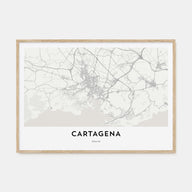 Cartagena, Spain Map Landscape Poster