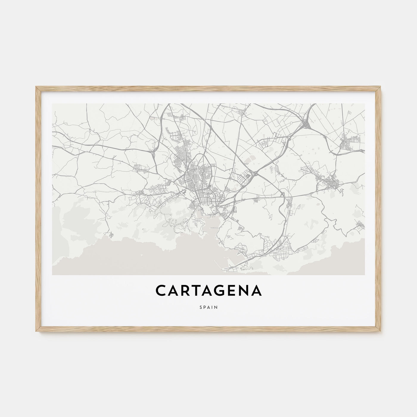 Cartagena, Spain Map Landscape Poster