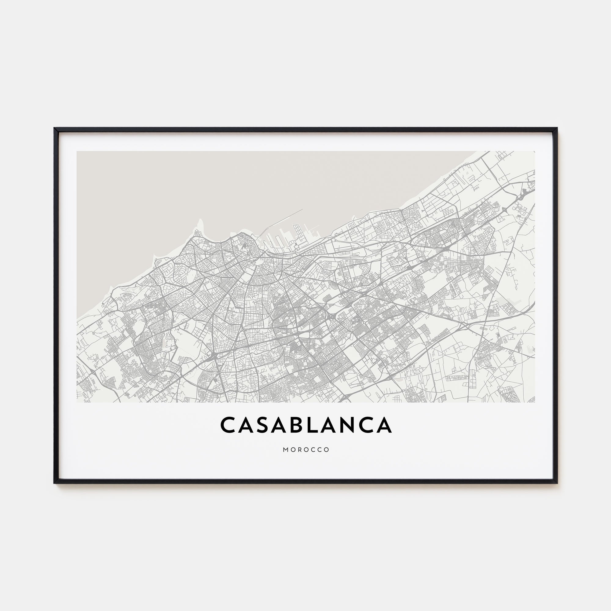 Casablanca Map Landscape Poster