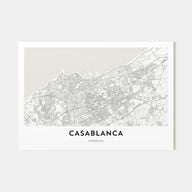 Casablanca Map Landscape Poster